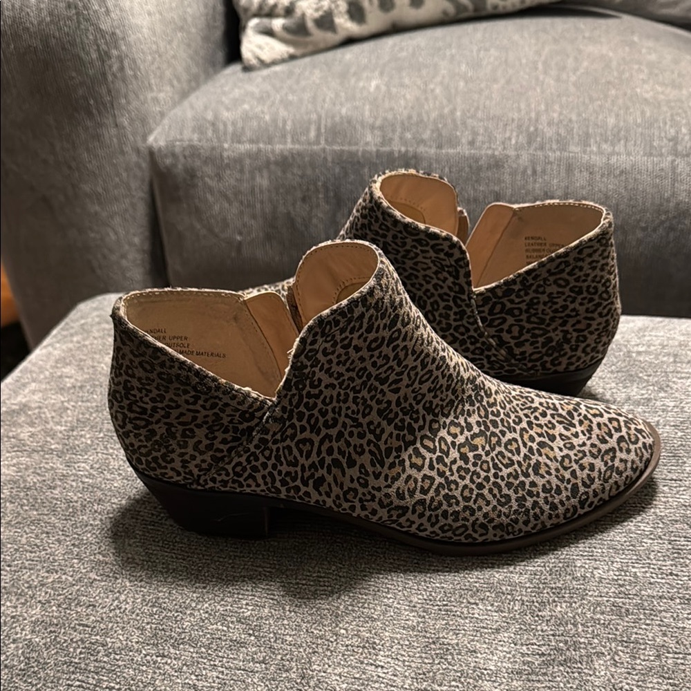 Crown and Ivy Leopard Print Ankle Boots